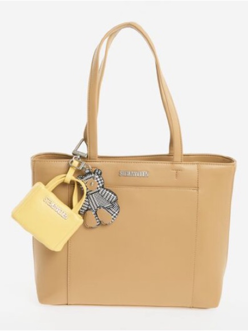Steve Madden Brown Tote with Yellow Charm
